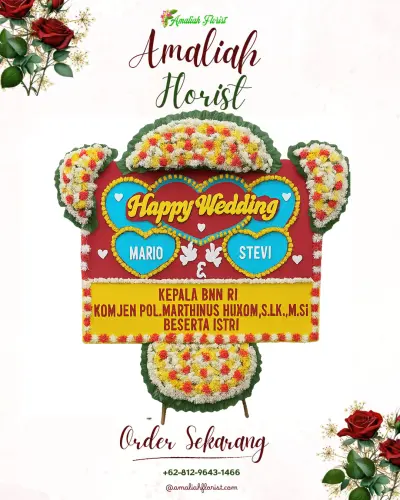 Karangan Papan Bunga Pernikahan di Tipulu